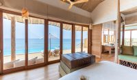 2 Bedroom Water Retreat, overwater villa at Soneva Fushi, master bedroom