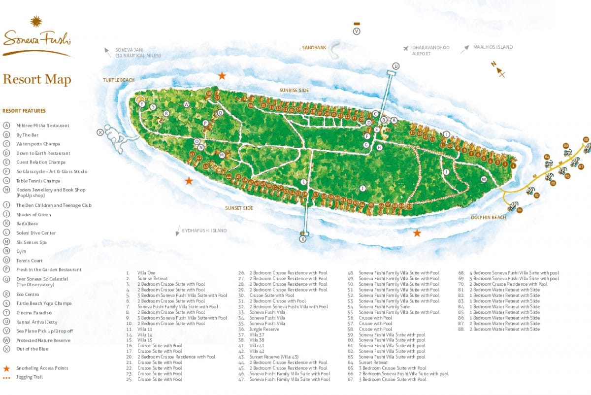 Soneva Fushi's Resort Map