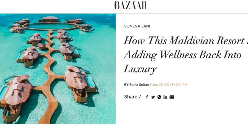 Soneva in Harper's Bazaar Arabia